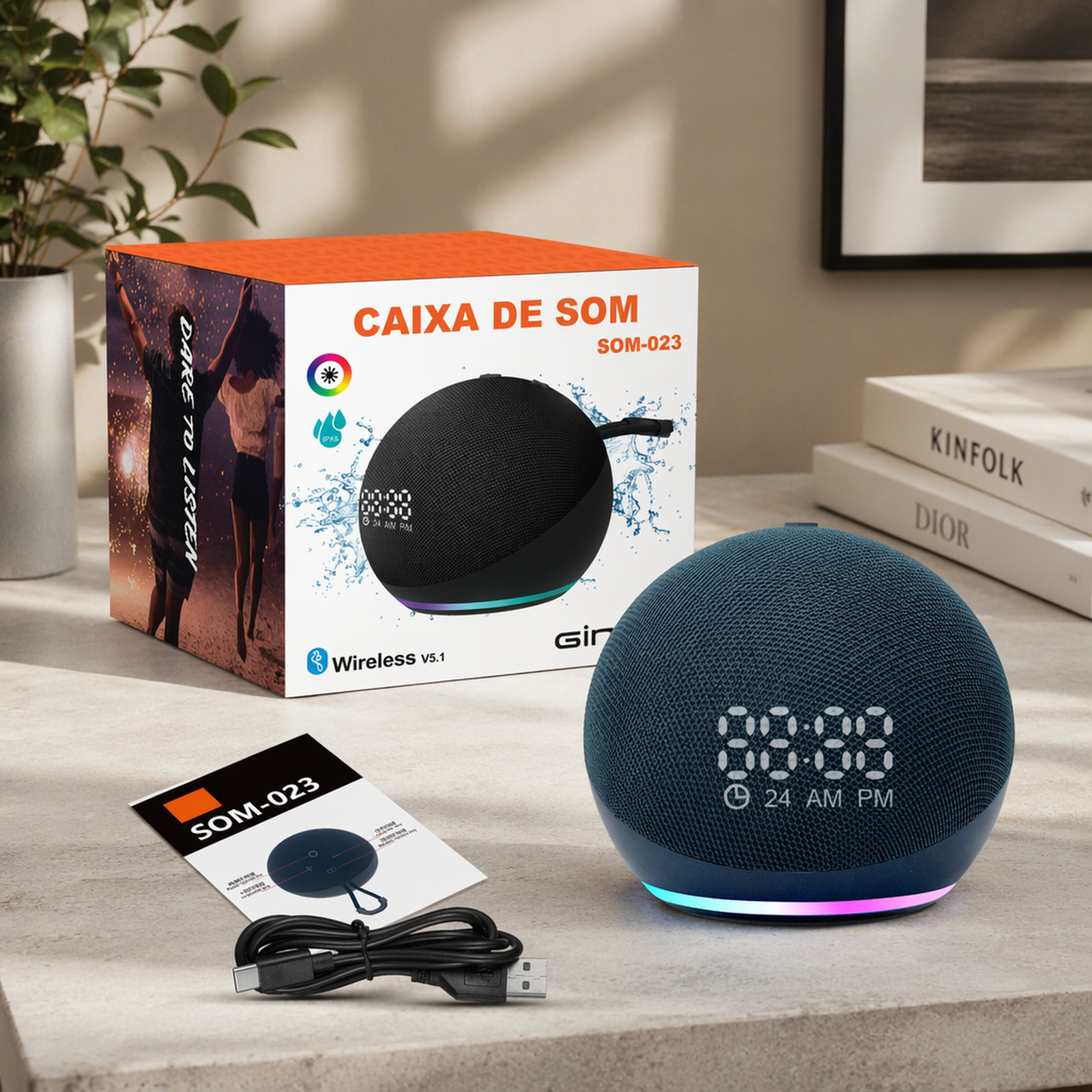 Modern Bluetooth clock speaker with powerful bass