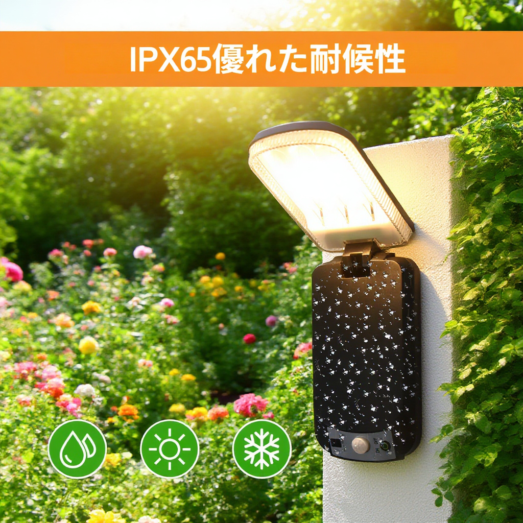 人感センサー付きソーラーLEDライト正面画像