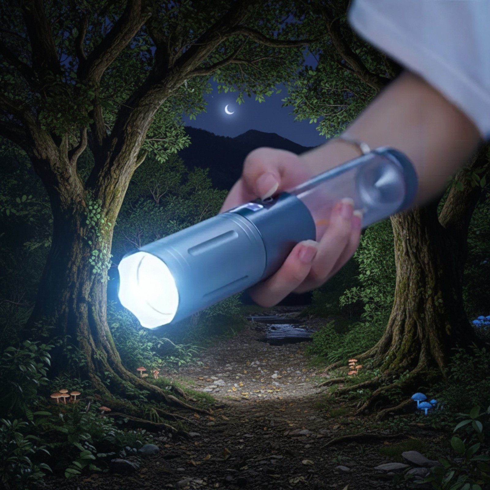 Linterna de alta intensidad impermeable para camping con power bank integrado
