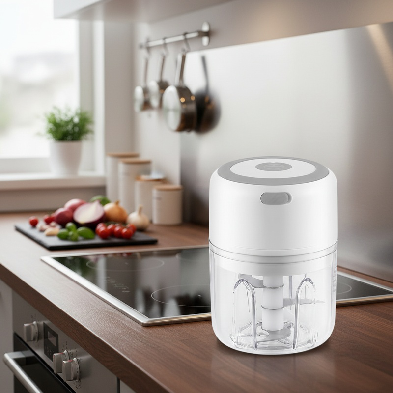 Mini wireless garlic puller in modern kitchen