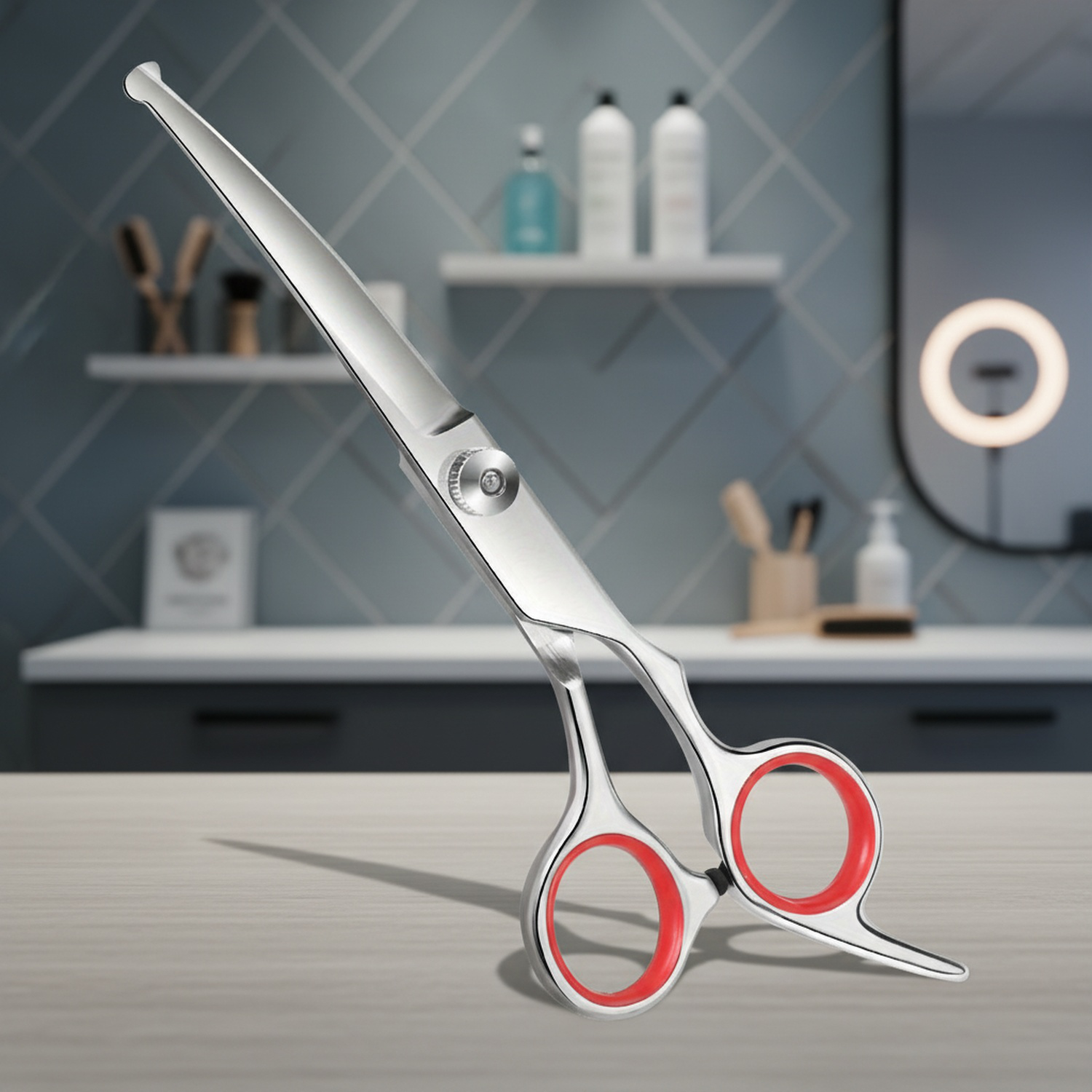 Sichere Haustier-Schere mit runder Spitze – ideal für das Fellstyling Ihres Lieblings
