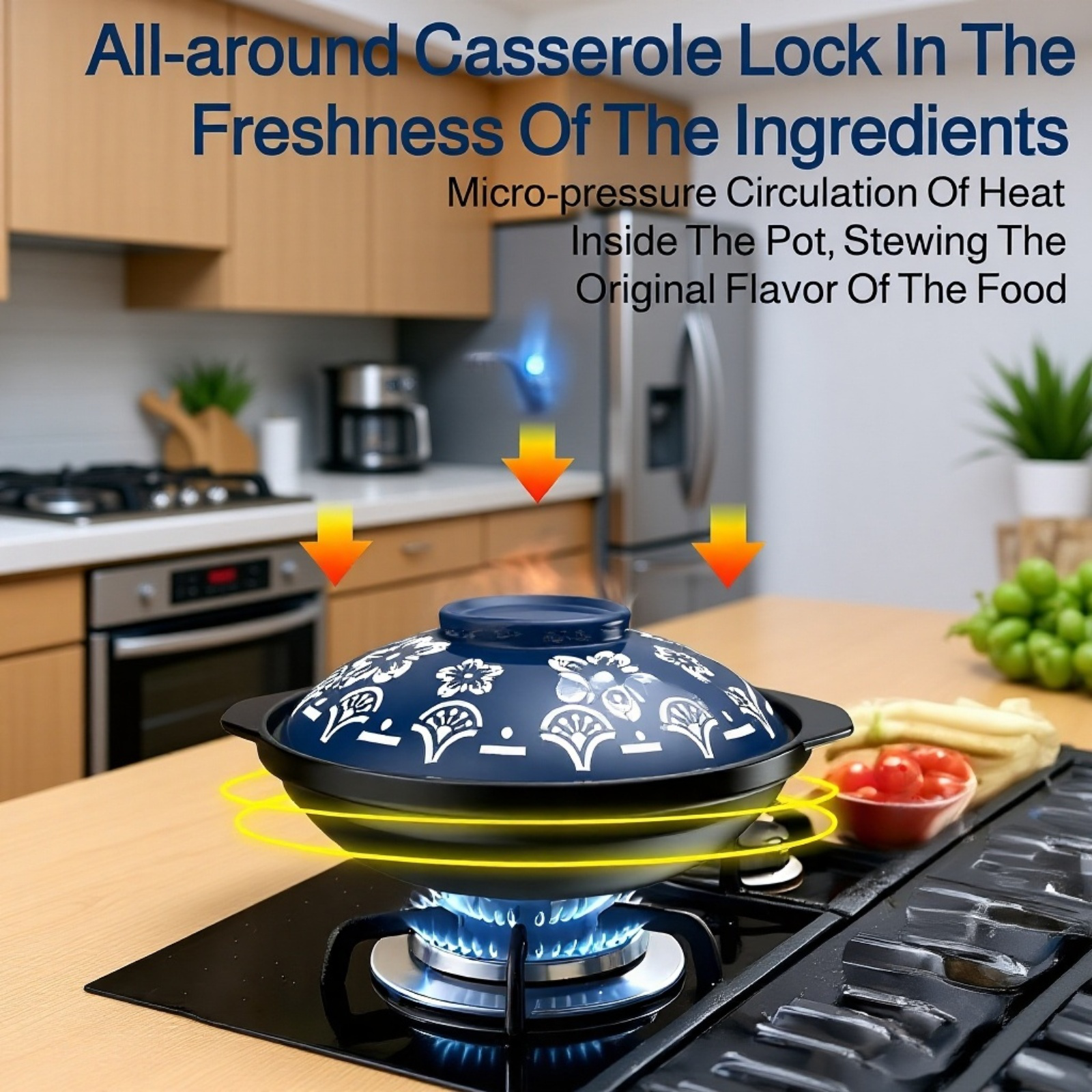 Elegant ceramic pot suitable for high temperature cooking