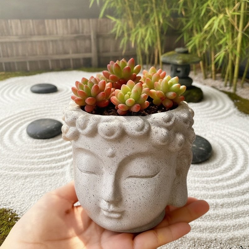 Zen Buddha Kopf Wohnaccessoire