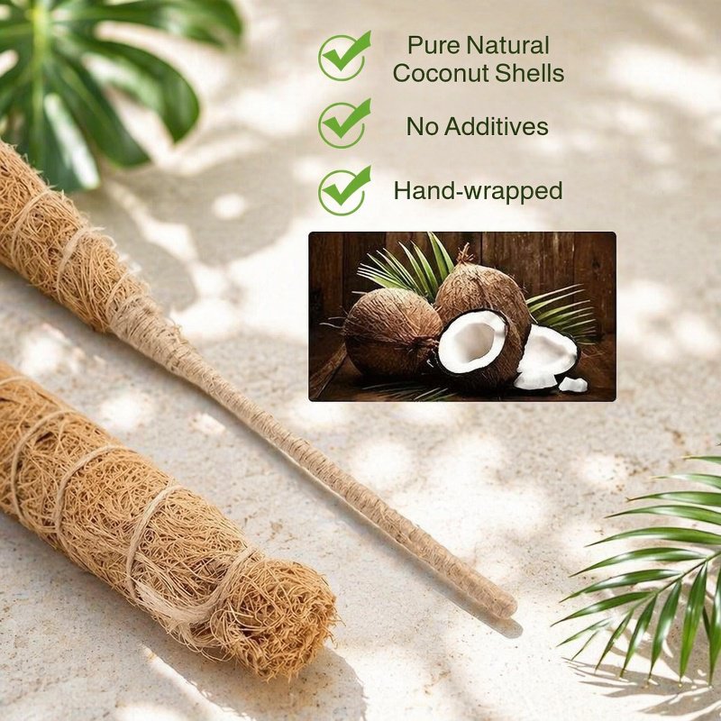 Easy to install plant support pole for indoor plants