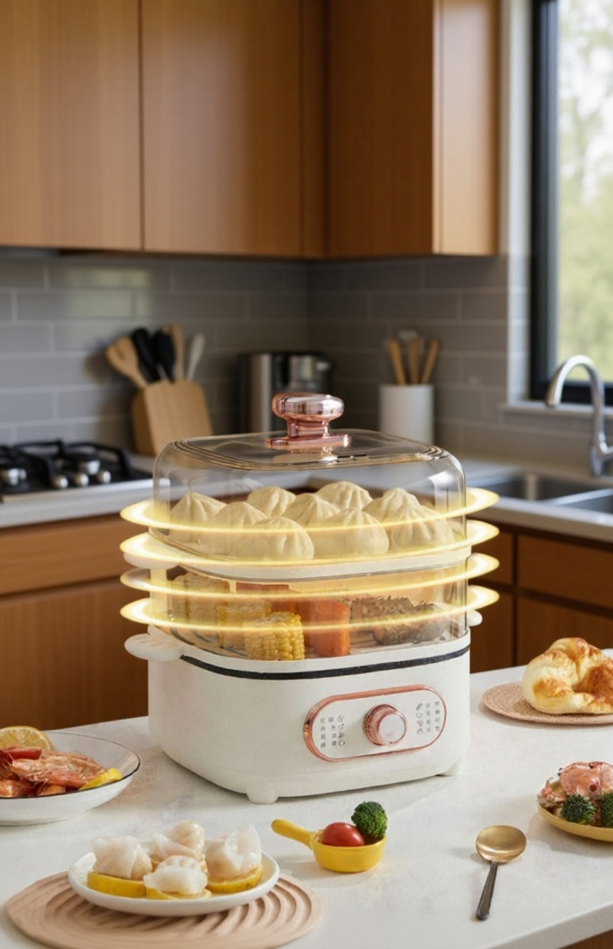 Küchengerät zum fettarmen Dampfgaren