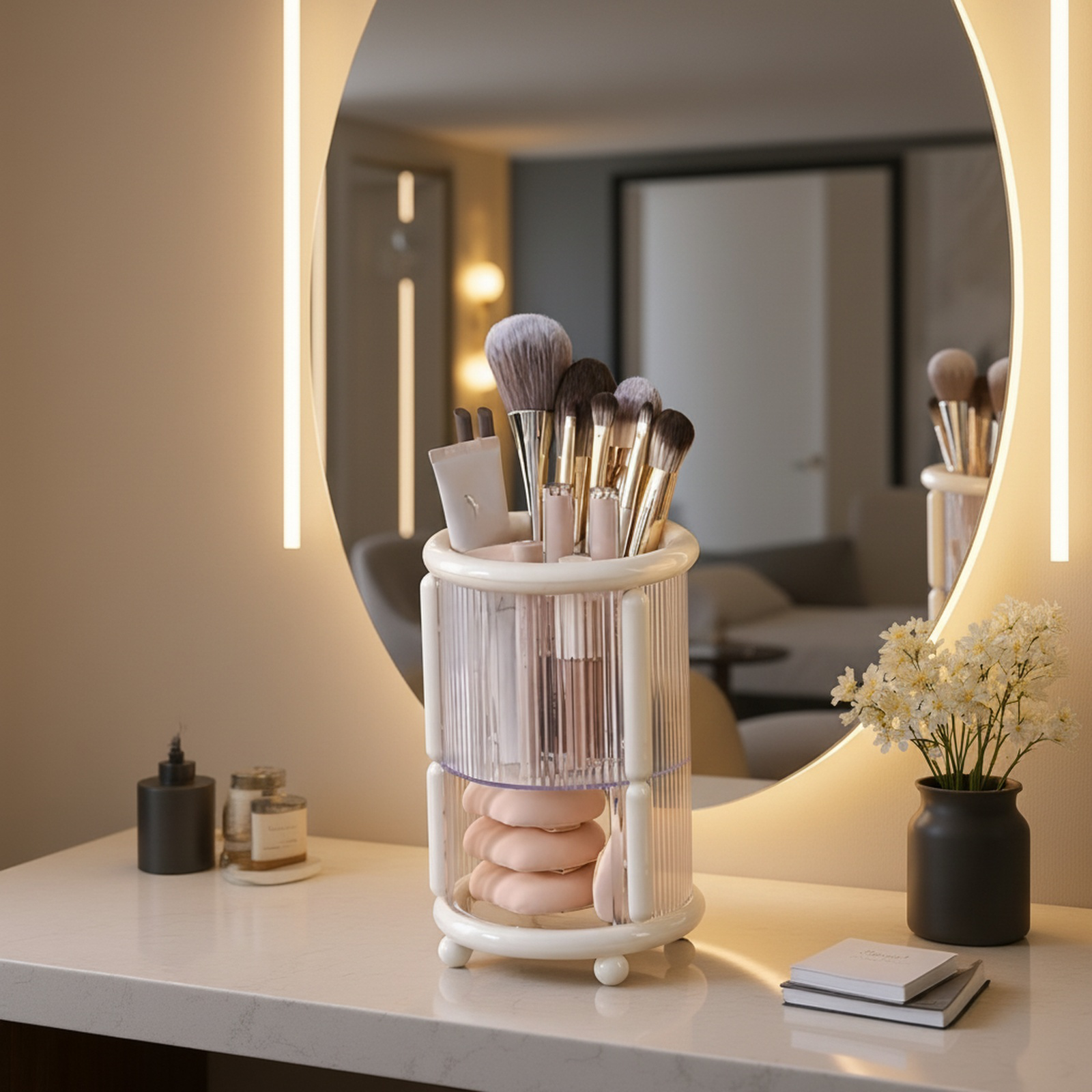 Multifunctional Cosmetics Storage Box Lipstick Eyebrow Pencil Brush Minimalist INS Style