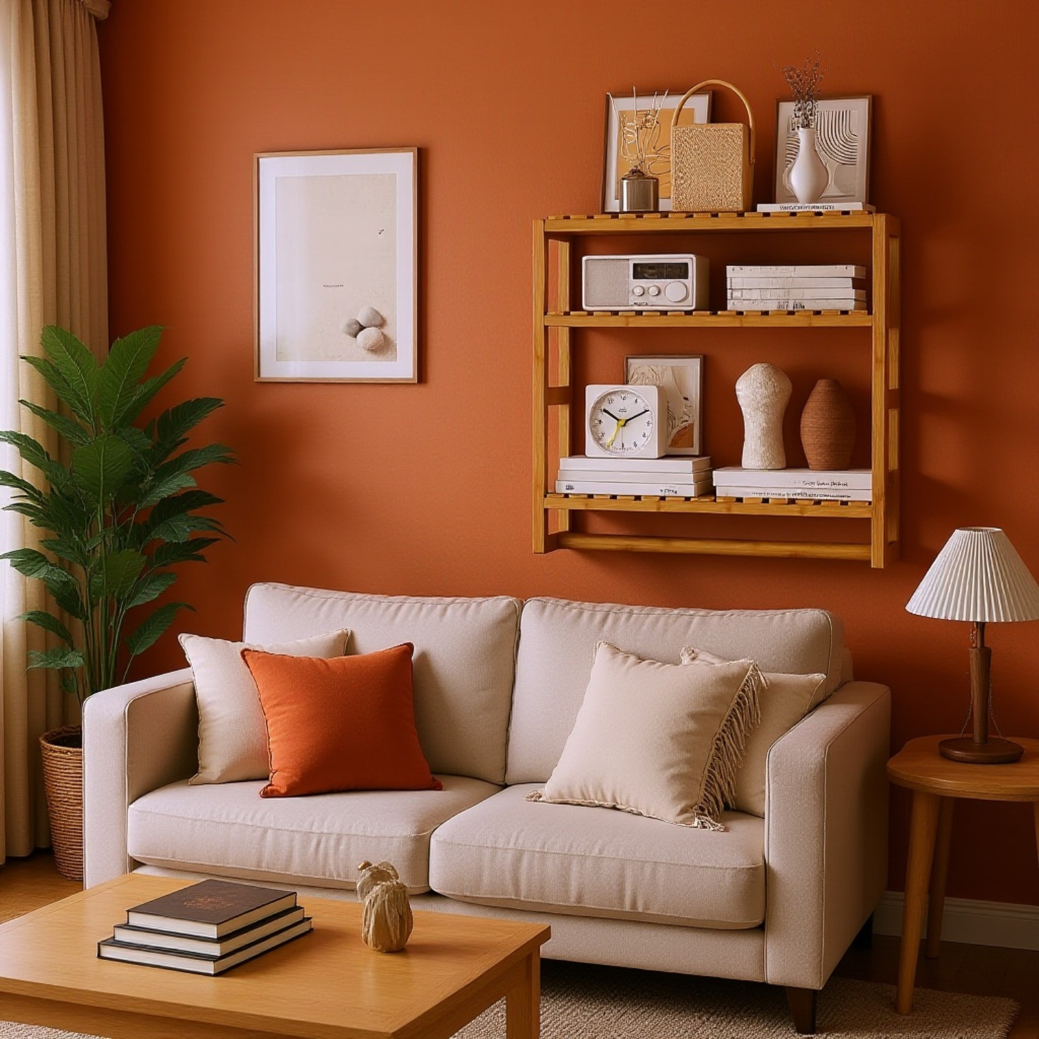 Estante de pared con diseño minimalista