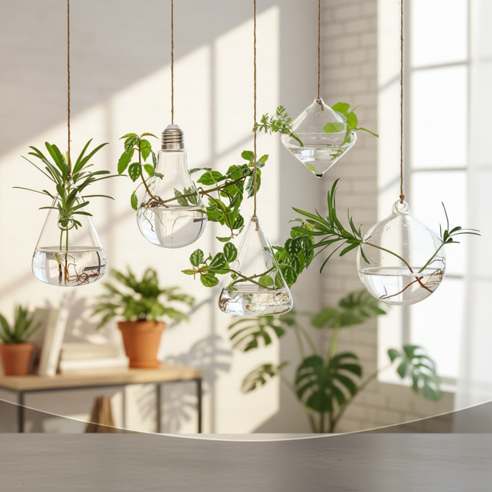 Récipient suspendu pour fleurs hydroponiques