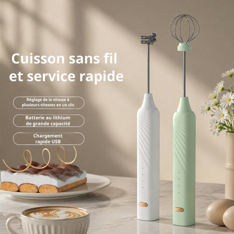 Mini mixeur sans fil, mousseur à lait pour café et lait