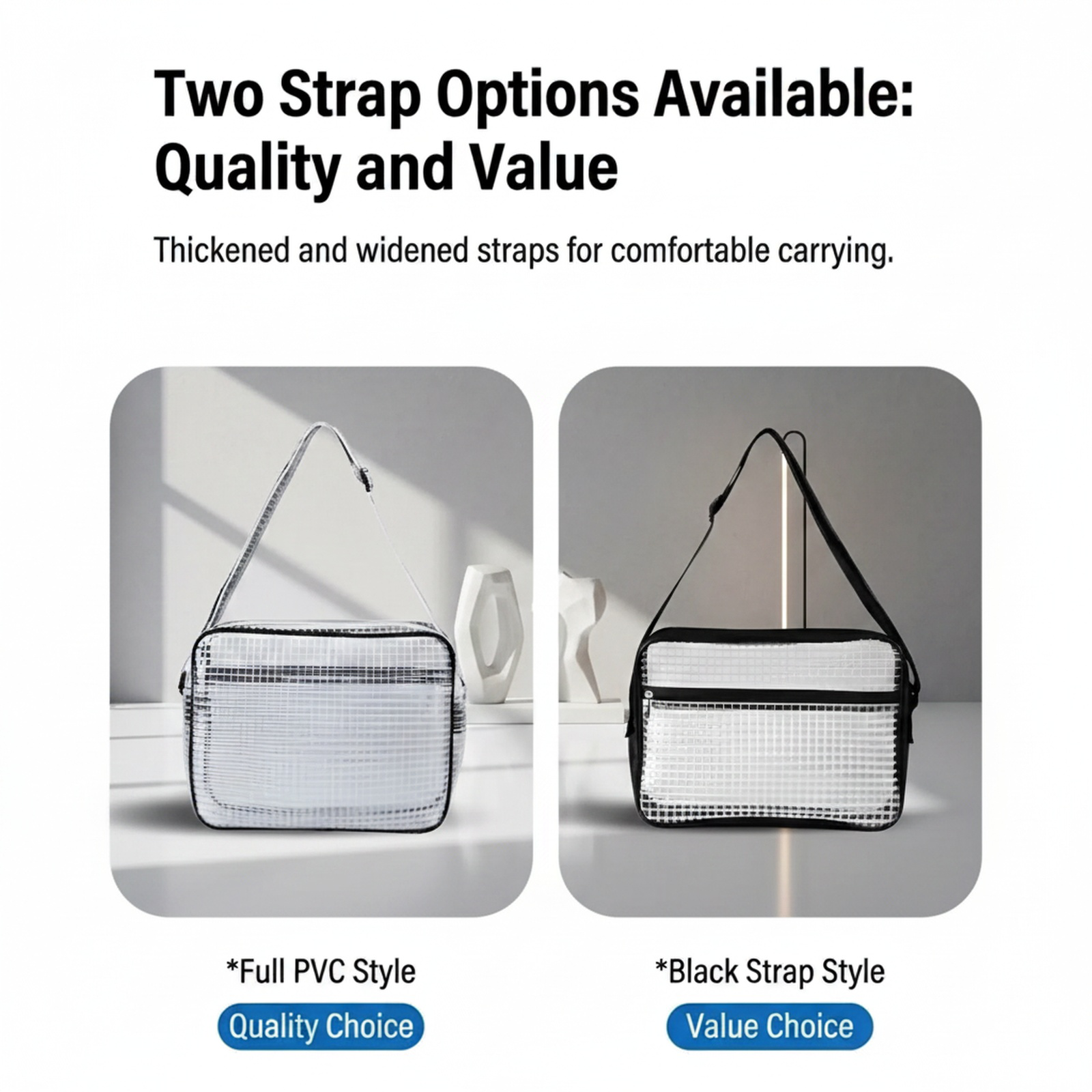 Waist bag style with anti-static PVC material