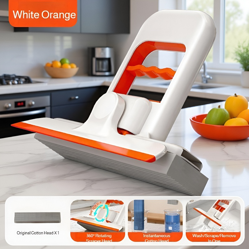 Handheld small rubber sponge mop with scraping function