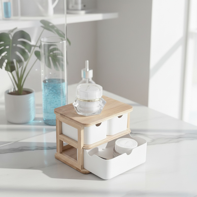 Bamboo Fiber Desktop Organizer Drawer