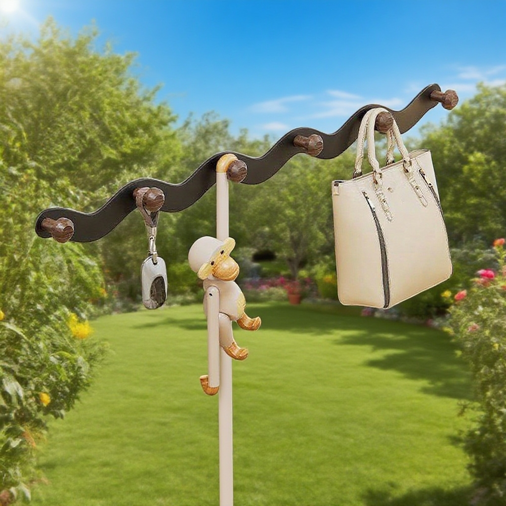 胡桃木門後免打孔掛衣架