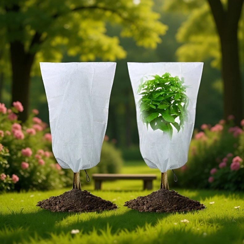 植物園の保護用低木、防虫・防寒袋