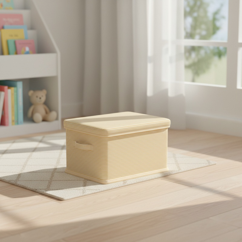 Cesta de almacenamiento grande con tapa, caja organizadora de ropa para armario