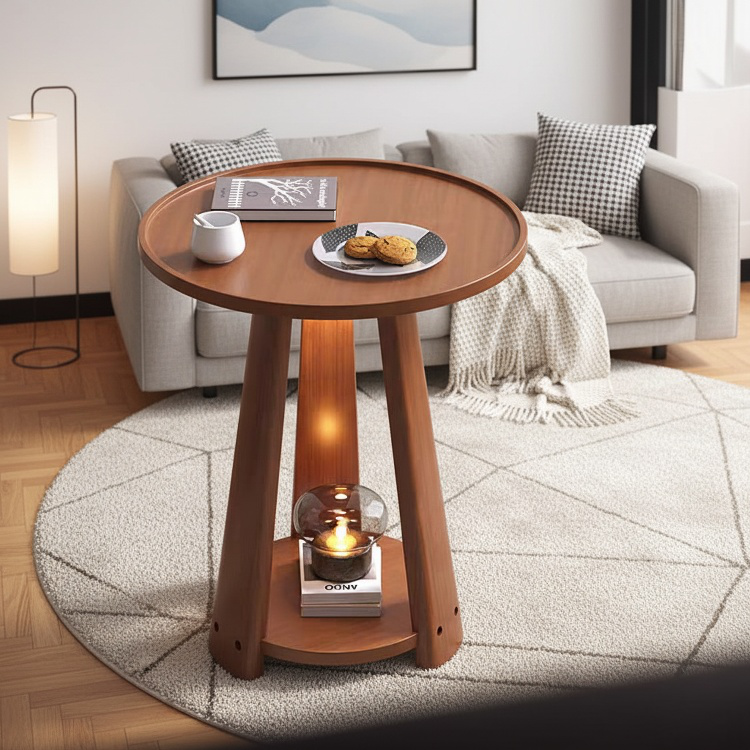 Nordic simple sofa side table in living room setting