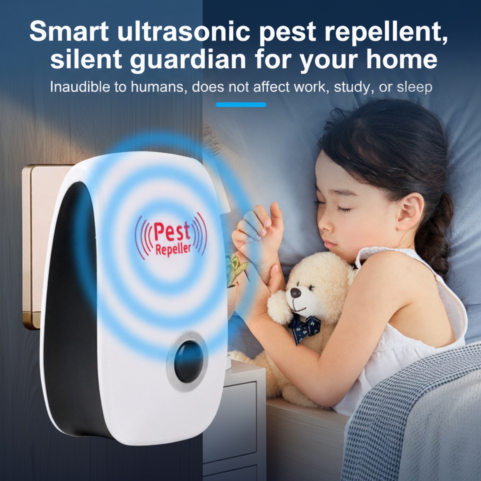 Multifunctional Ultrasonic Mouse, Pest, and Mite Repeller