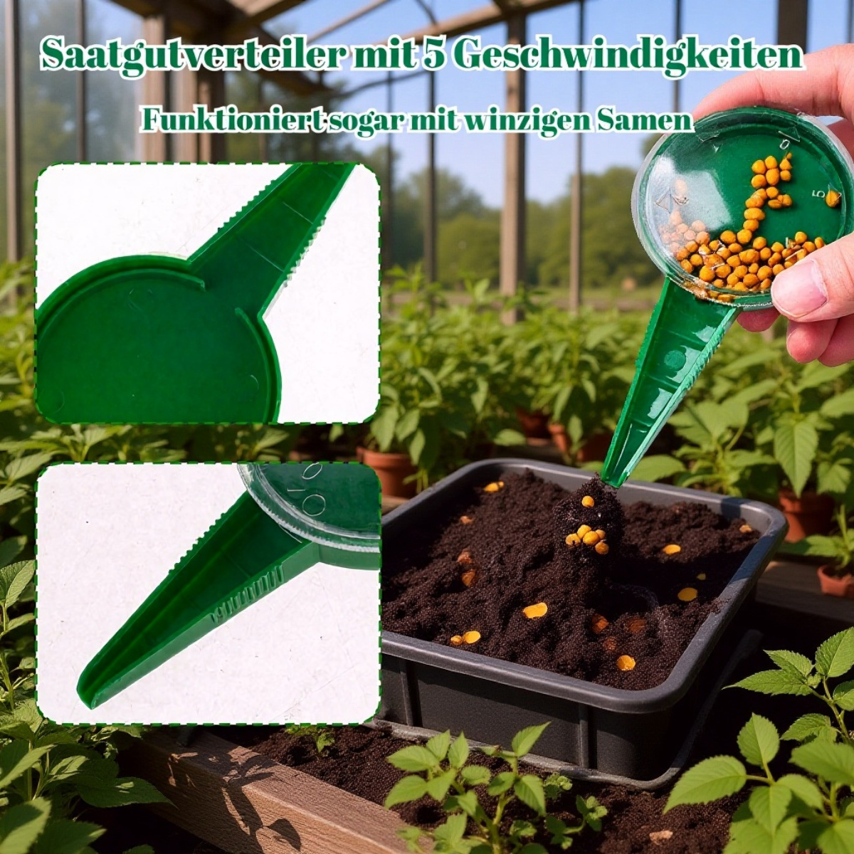 Gartenarbeit mit dem Aussaatwerkzeug