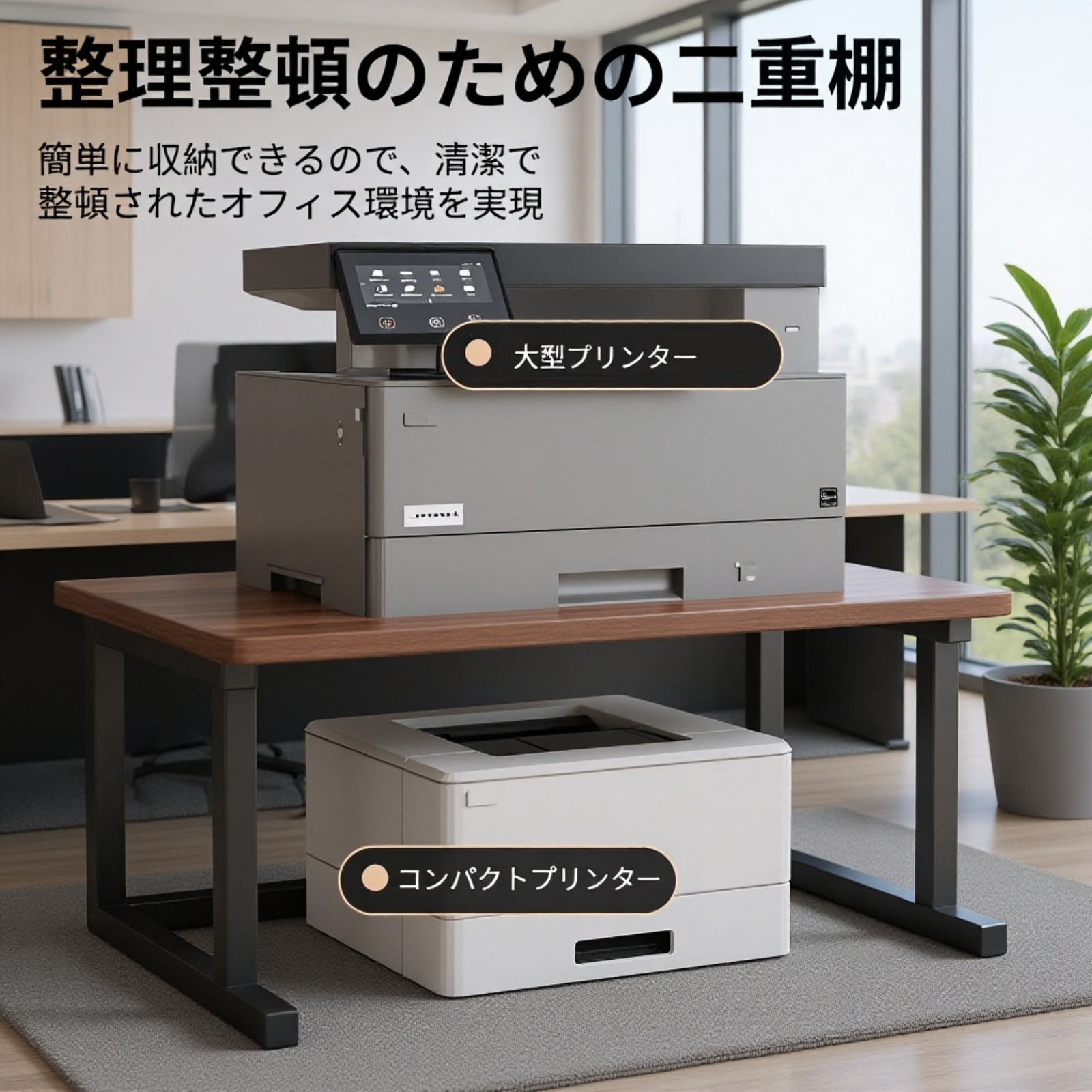 オフィス用プリンター専用ラックの利用例