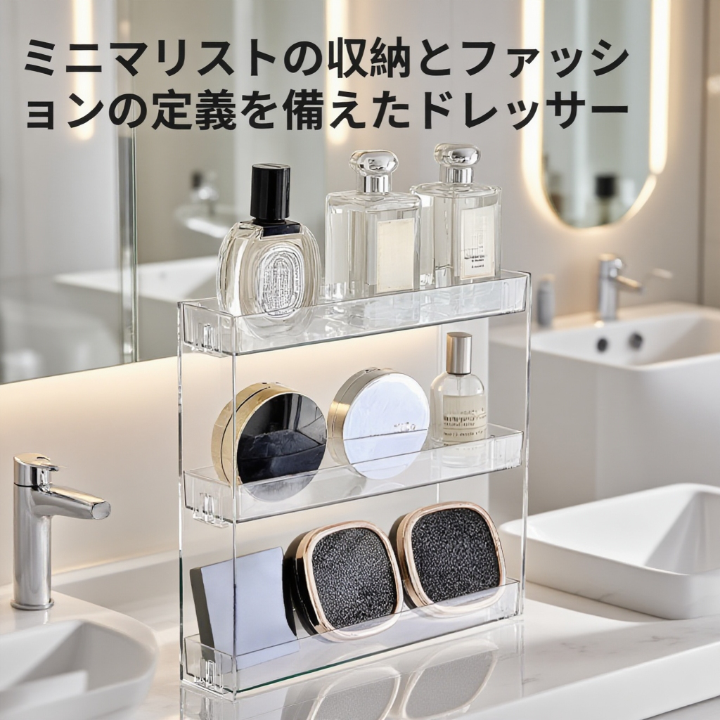 アクリル壁掛けラック 穴あけ不要 バスルーム収納棚