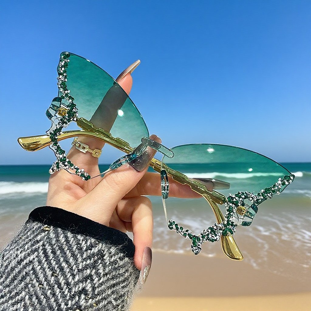Gafas de sol de moda para mujer, diseño de mariposa