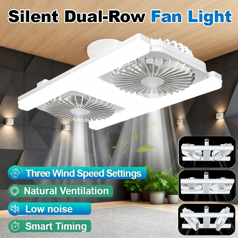 Silent dual-row fan light