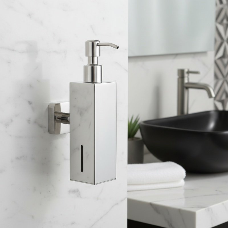 Distributeur de savon mural en acier inoxydable pour salle de bain