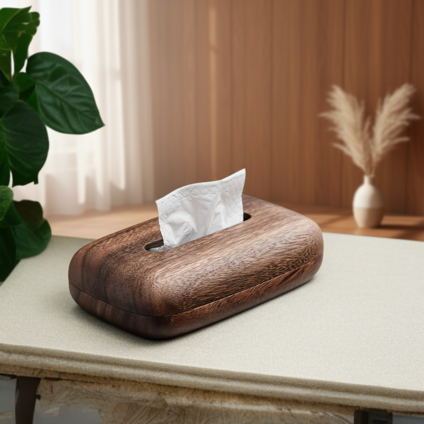 Boîte à mouchoirs multifonction en bois