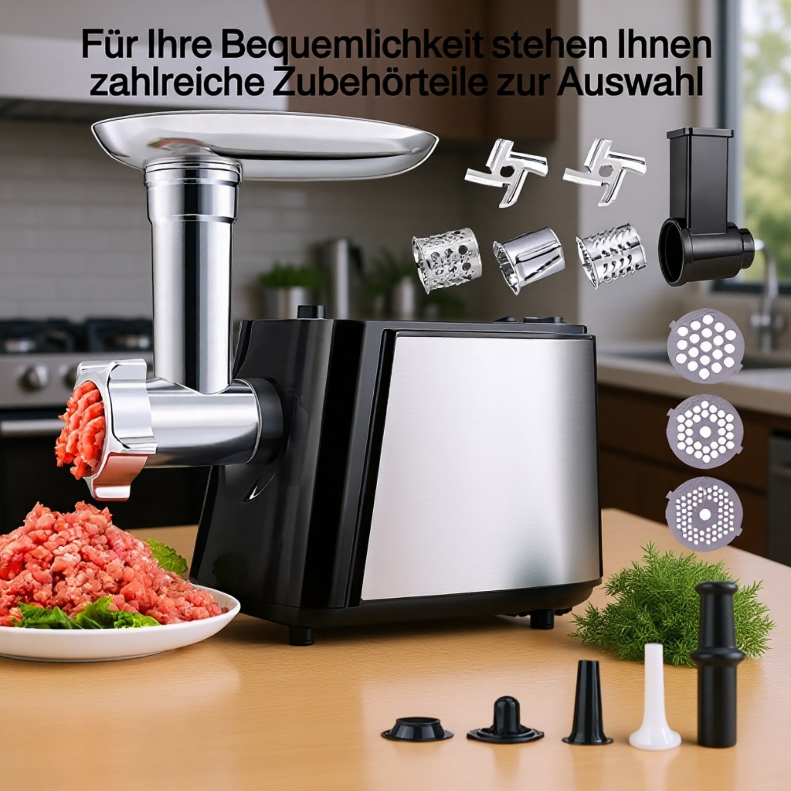 Fleischwolf mit leistungsstarkem Motor für schnelles Arbeiten