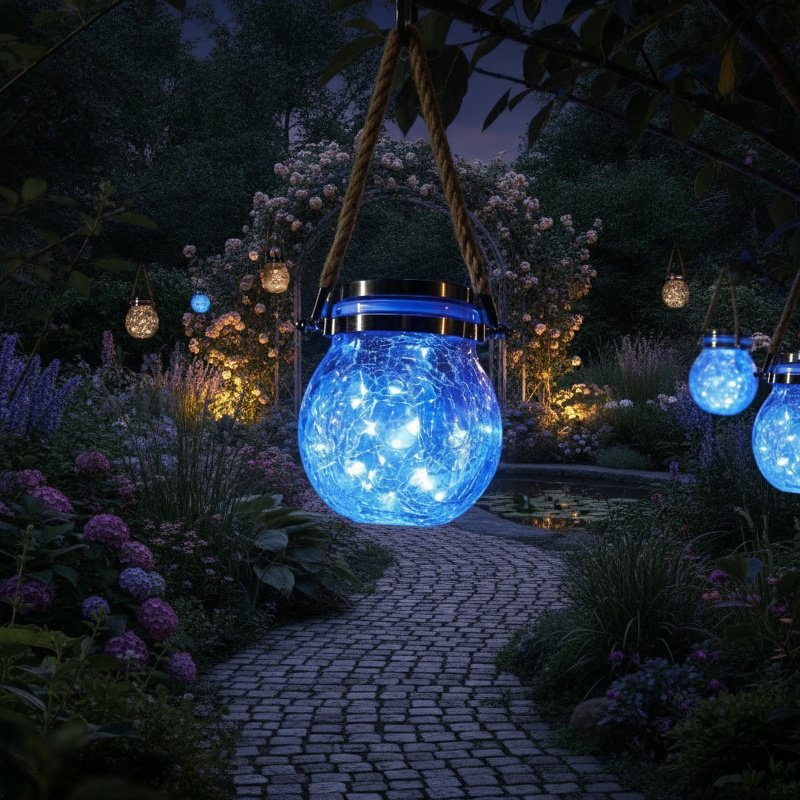 Lámpara decorativa solar en forma de botella para jardín de noche