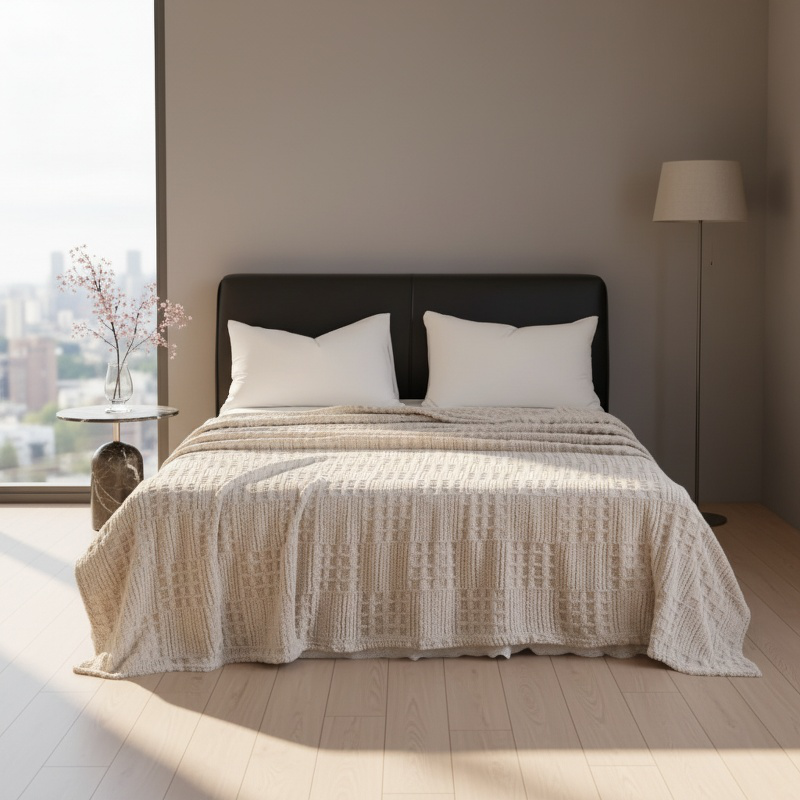 Warm Thickened Knitted Plush Padded Blanket Cover