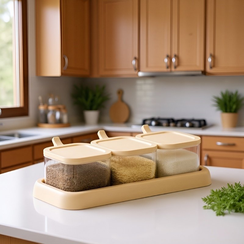 مجموعة توابل، عبوة توابل للمطبخ، برطمان توابل منزلي، عبوة تخزين ملح وغلوتامات أحادية الصوديوم  