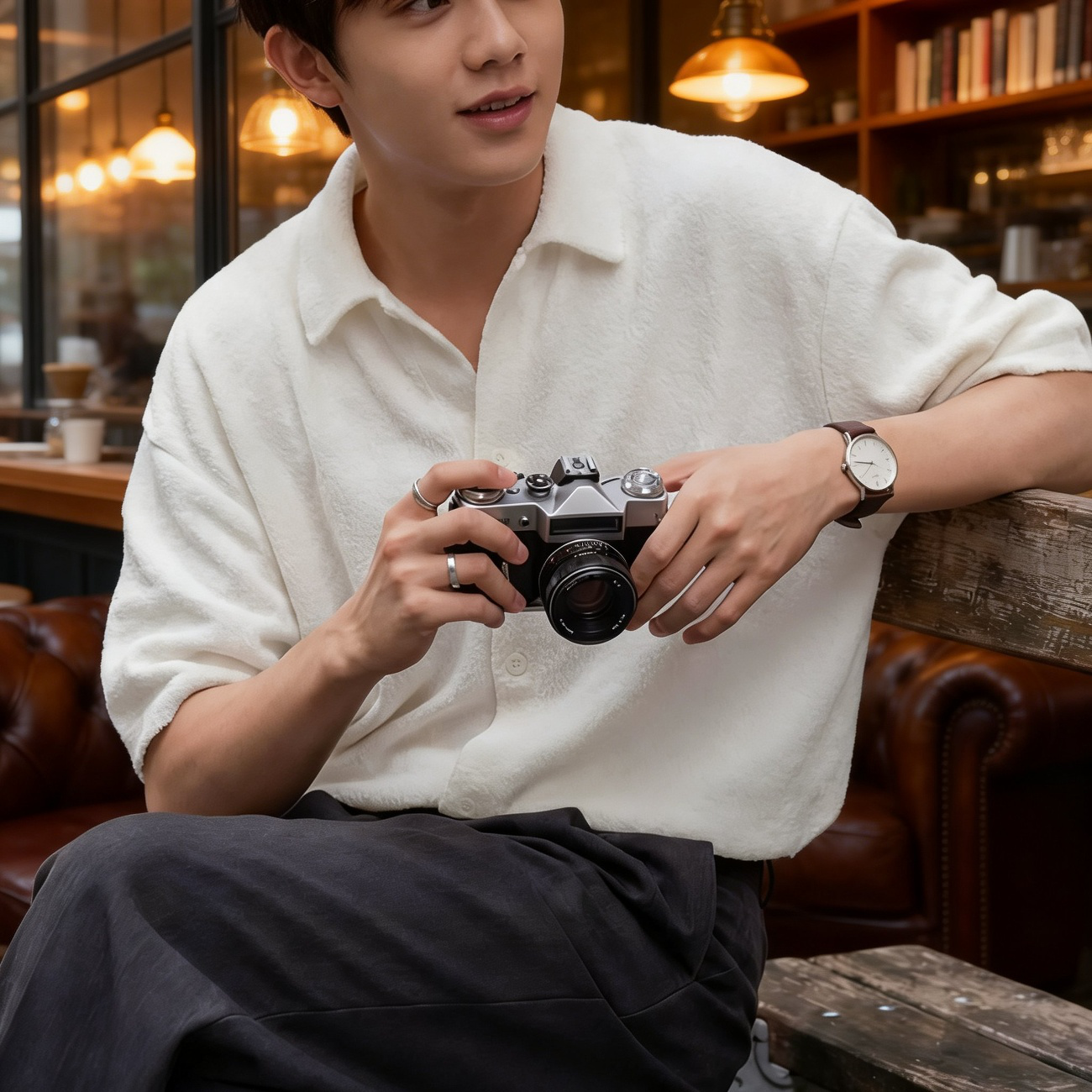 レトロカジュアルスタイルのコーディネート例