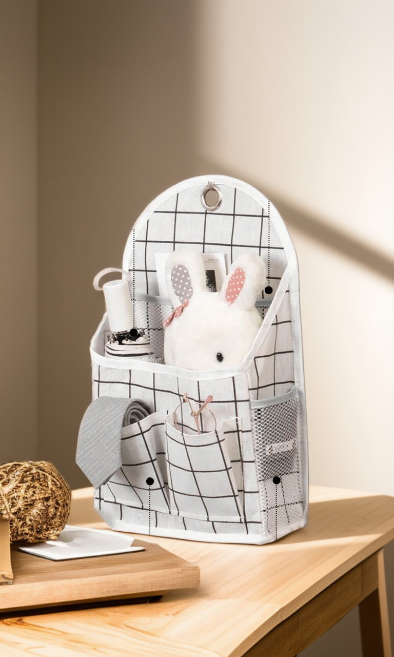 Detailní pohled na kapsy úložného vaku