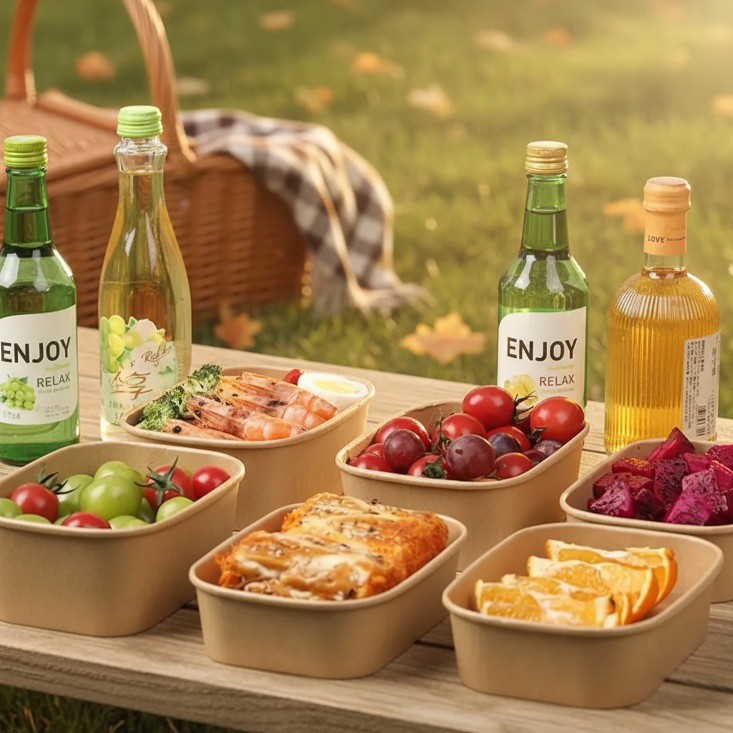 Kraft Paper Rectangular Lunch Box for Takeout and Fast Food