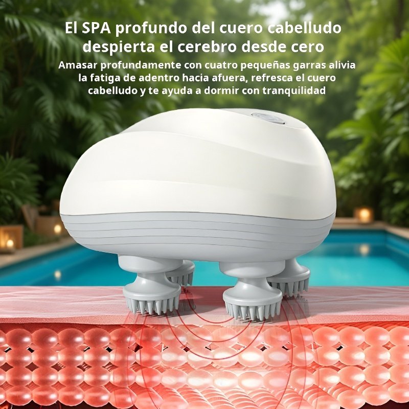 Mini masajeador de cabeza inteligente, masajeador eléctrico impermeable, fisioterapia, amasado, arte