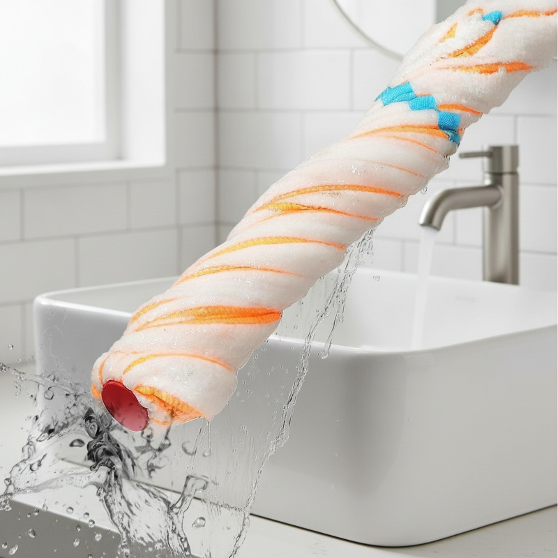 Self-twisting mop large size hands-free lazy household rotating mop squeeze water mop dry and wet du