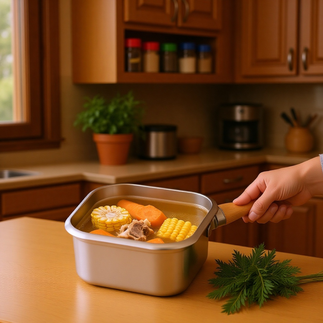 日本製ステンレススクエアフライパン 家庭用麺調理鍋 ミルクポット アウトドアポータブル多機能鍋 天ぷらフライパン