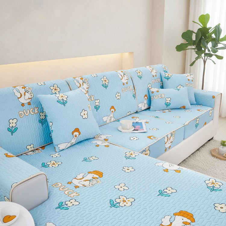 Non-slip Ice Silk Latex Sofa Mat, All-Season Use