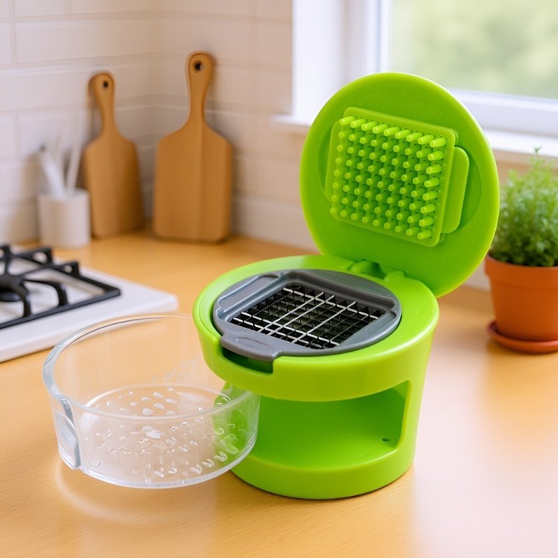 Mini garlic press for kitchen use