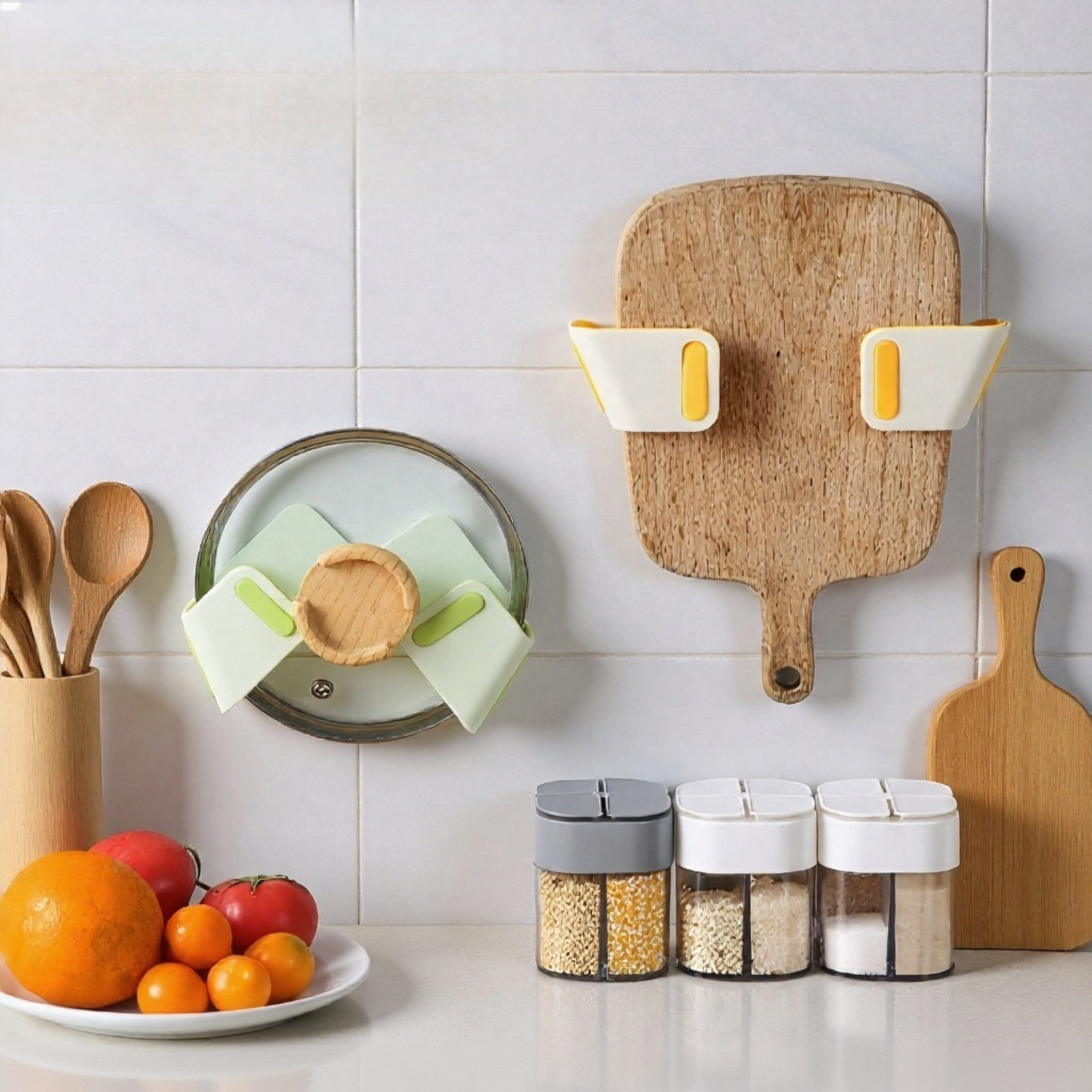 Estante para tapas de ollas de cocina sin taladro