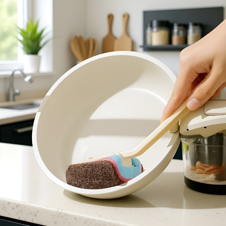 Cepillo de limpieza de cocina con mango largo Cepillo para ollas Cepillo quitamanchas para platos