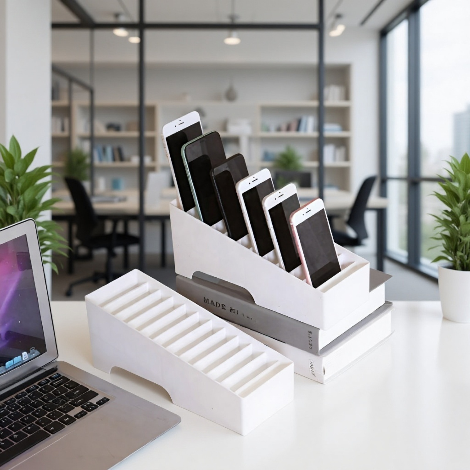 マルチコンパートメント携帯電話収納ボックス、オフィス会議収納ラック、強化ガラススクリーンプロテクター、電話カード収納ボックス