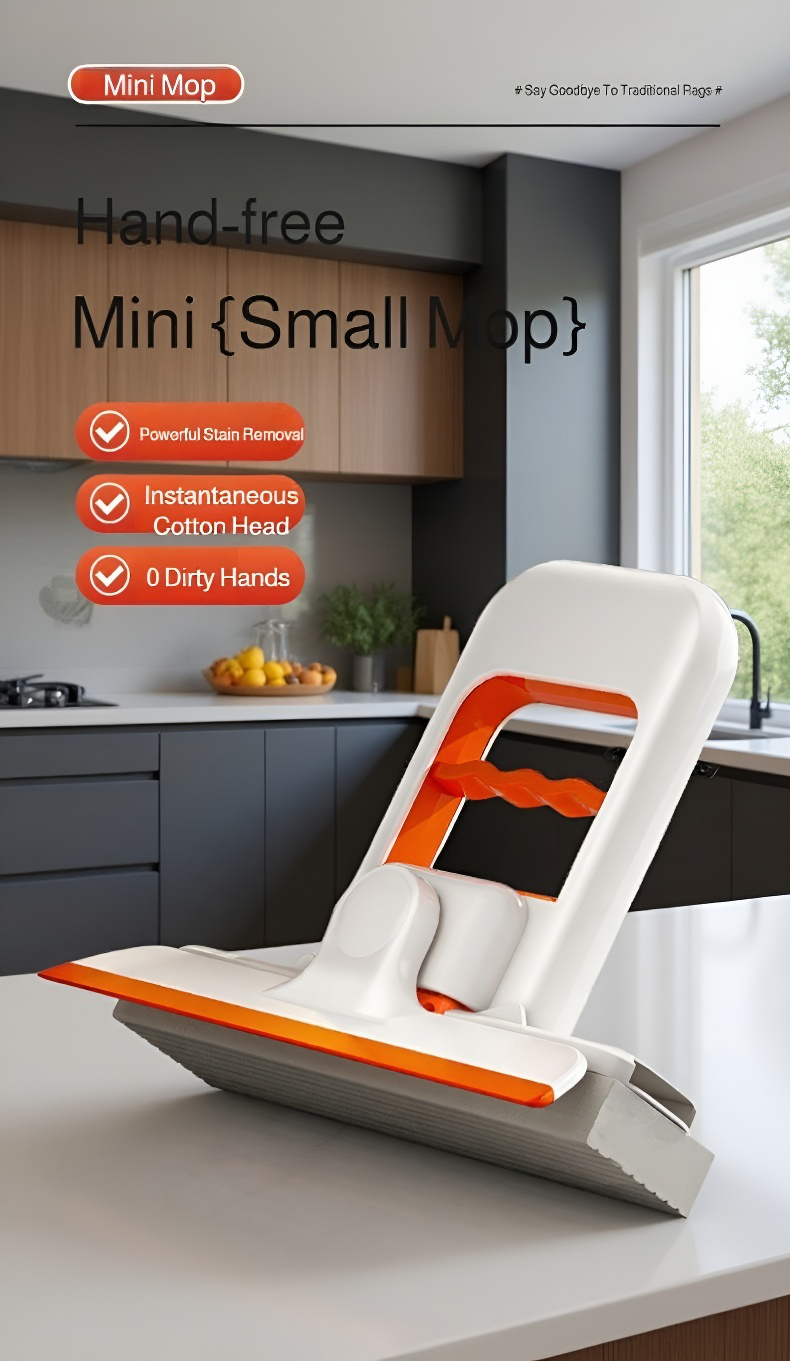 Handheld small rubber sponge mop with scraping function on white background