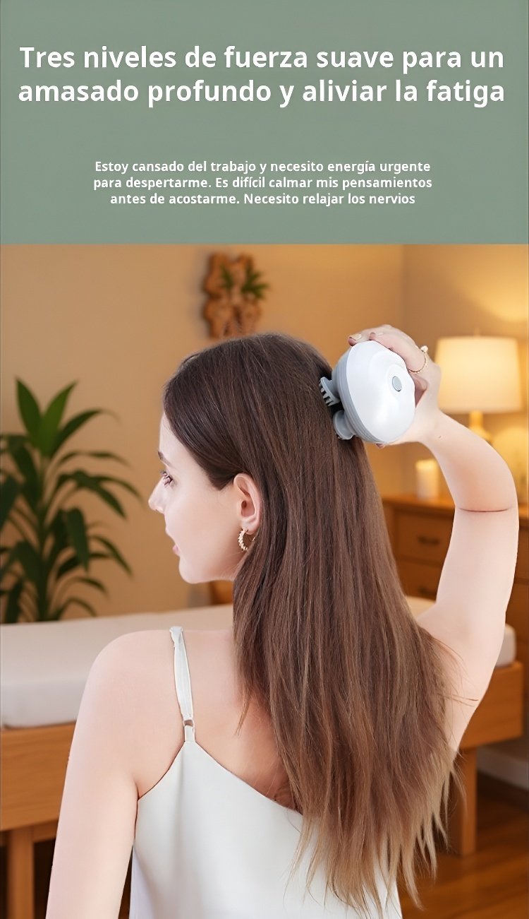 Masajeador recargable y portátil para cabeza