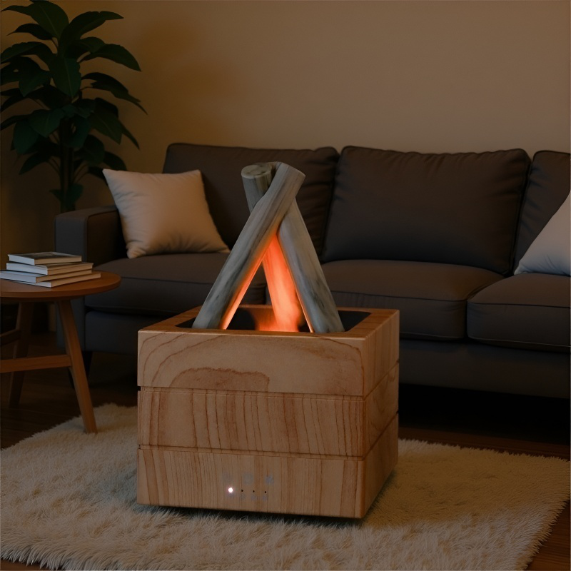 칠색 아날로그 가습기 무드 오일 디퓨저 모닥불 가습기 호텔