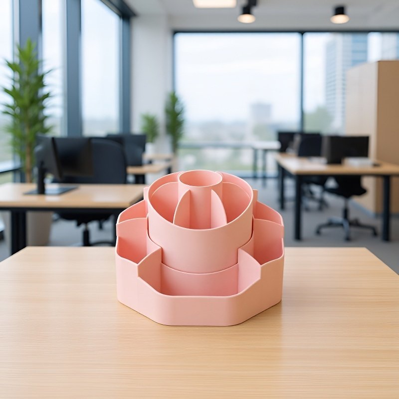 Desktop round rotating large capacity storage box