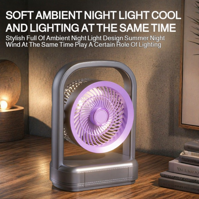 Powerful Desktop Fan with LED Light