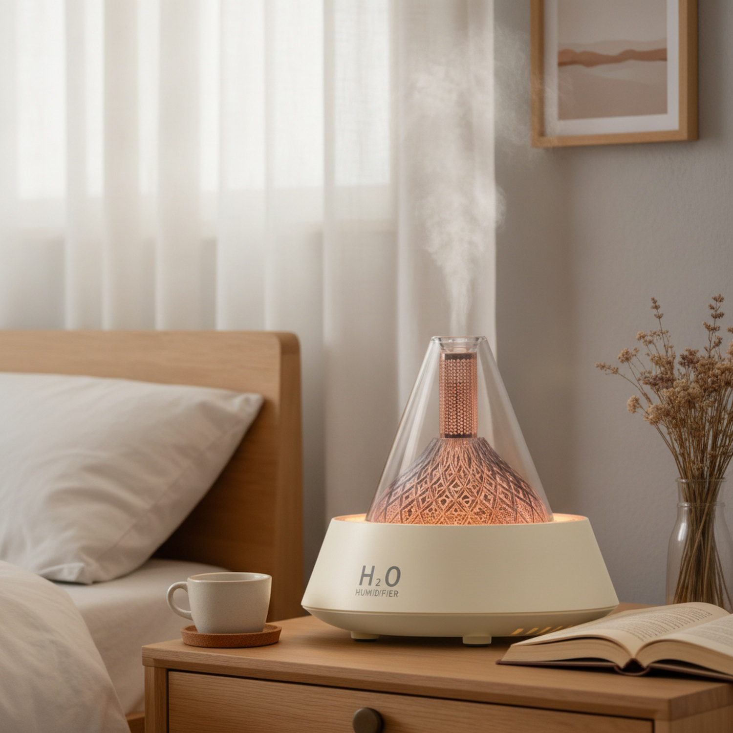 Difusor de aroma estilo volcán con iluminación LED