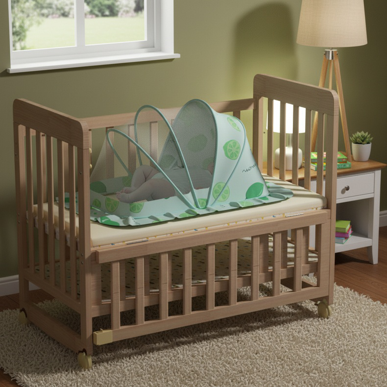 Tragbares Baby-Moskitonetz, kostenlose Installation, für Kinderbett Größe M